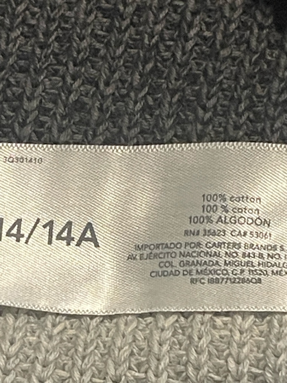 OshKosh B'gosh Boys 14 Gray and Charcoal Striped Henley Crewneck Sweater - Picture 11 of 11